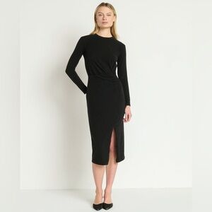 Nation Los Angeles Nation LTD Trista Midi Dress in Black size large soft jersey